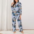 thumbnail image 6 of Rateoe Police Car Pattern Womens Pajamas Set Long Sleeve Sleepwear Button Down Nightwear Soft Cotton Pj Lounge Sets, 6 of 9