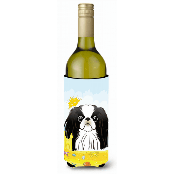 Caroline's Treasures BB2098LITERK Japanese Chin Summer Beach Wine Bottle Hugger, Wine Bottle, multicolor