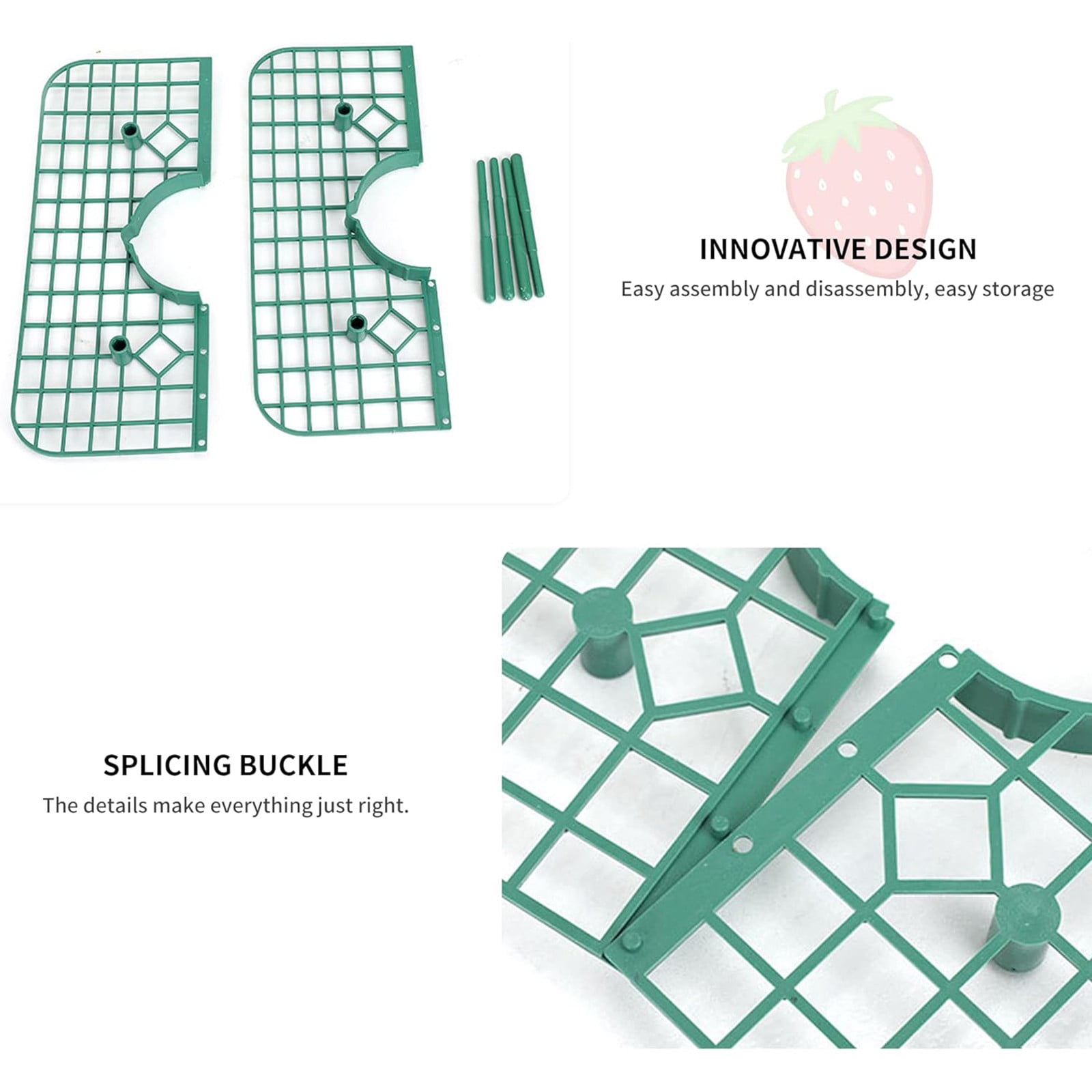 10 Packs Square Strawberry Supports-Strawberry Growing Racks- Plant Support Strawberry Stand Holder Growing Frame Keep Berries Clean