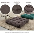 thumbnail image 6 of BYBYME Square Cotton Linen Thick Meditation Pillow 20.6x20.6 Inch, Dark Grey, 6 of 8