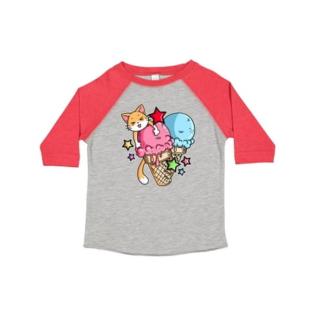 

Inktastic Ice Cream Cones with Orange Cat and Stars Gift Toddler Boy or Toddler Girl T-Shirt