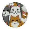 thumbnail image 2 of JEUXUS Round Tablecloth Cartoon Cat Fitted Elastic Waterproof Wipeable Table Cloth Cover Decorations Table Pad Cover for lndoor Outdoor-Medium, 2 of 7