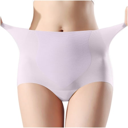 Kmdttou Womens Underwear Ladies Comfortable Ice Shreds Cool Large Size Abdominal Contraction Panties Hight Waiste Underpants (Regular & Plus Size)