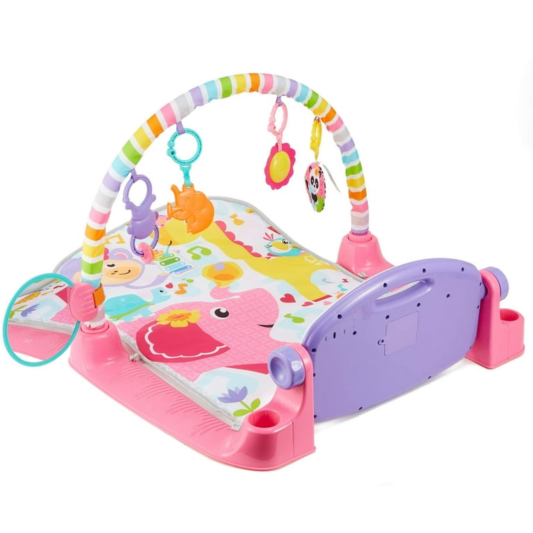 Fisher-Price Deluxe Kick & Play Piano Gym Baby Playmat with Electronic  Learning Toy, Pink 