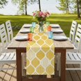 thumbnail image 4 of Table Runners 36 Inches Long Dress Scarves, Yellow Geometric Farmhouse Kitchen Table Runner, Short Coffee Tablerunners, Morocco Modern Abstract Plaid Art 13x36 Inch, 4 of 9