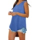 thumbnail image 5 of Camisetas sin mangas para mujer, cuello en V, color sólido básico, casual, fluido, verano, sin mangas Ormromra WRHS-247-3, 5 of 6