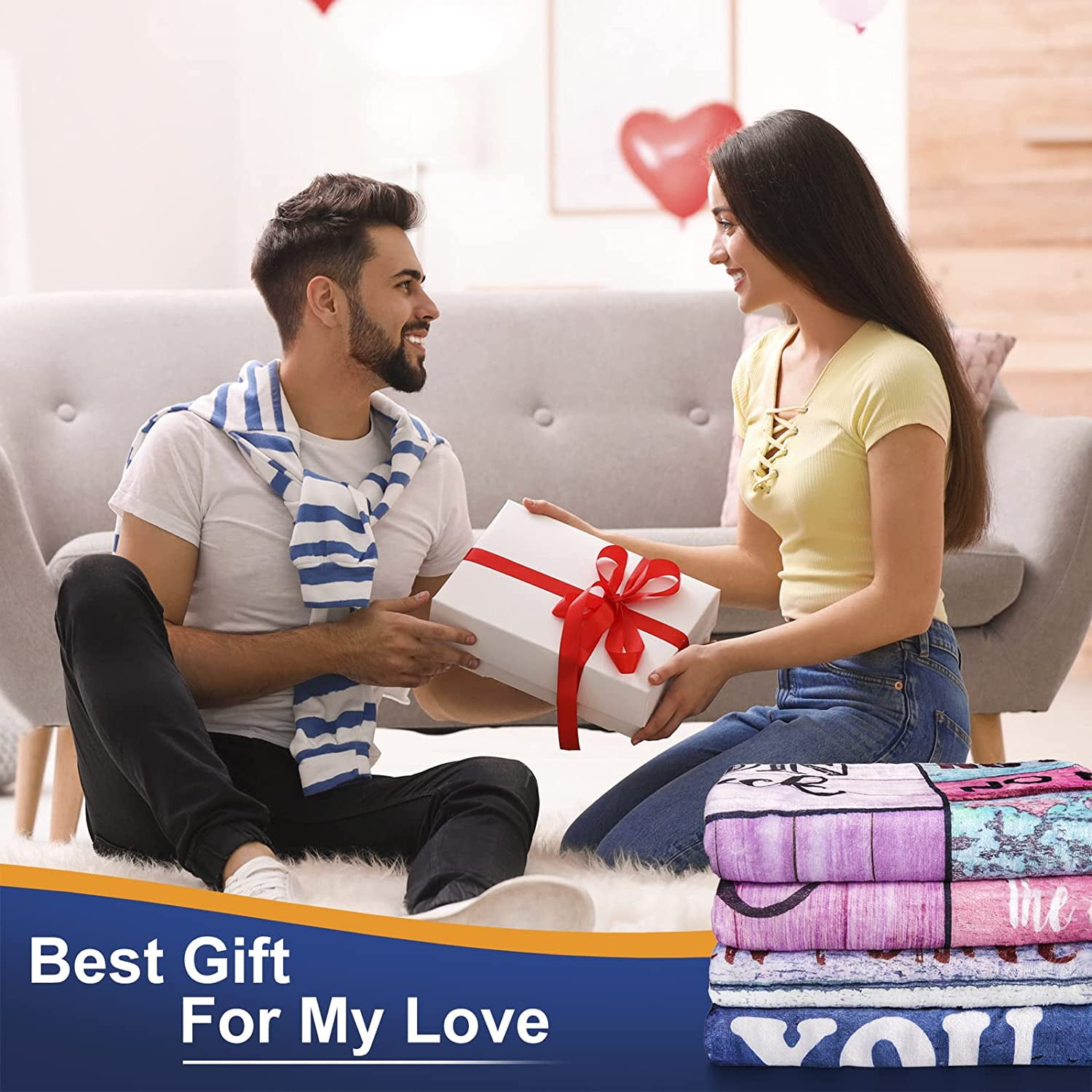 Gifts for Girlfriend, Anniversary Day Gift for Her, Girlfriend Birthday I Love You Romantic Gifts Ideas for Her, Girlfriend Gifts from Boyfriend on to Girlfriend Blanket for Bed Couch