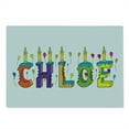 thumbnail image 2 of Chloe Cutting Board, Lettering with Cheerful Bitten Cake Candles Girly Birthday Party Design First Name, Decorative Tempered Glass Cutting and Serving Board, Large Size, Multicolor, by Ambesonne, 2 of 5