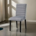 thumbnail image 6 of Andy 18 Inch Side Dining Chairs Set of 2- Channel Tufted Gray Velvet- Black Wood, 6 of 6