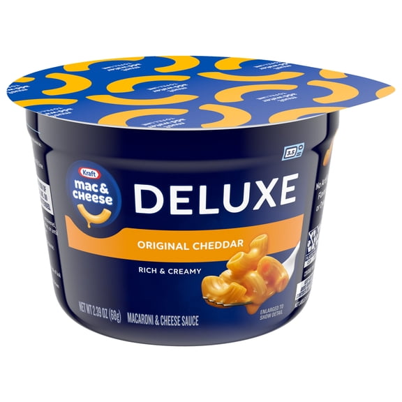 (1PACK)Kraft Deluxe Original Mac N Cheese Macaroni and Cheese Cups Easy Microwavable Dinner,