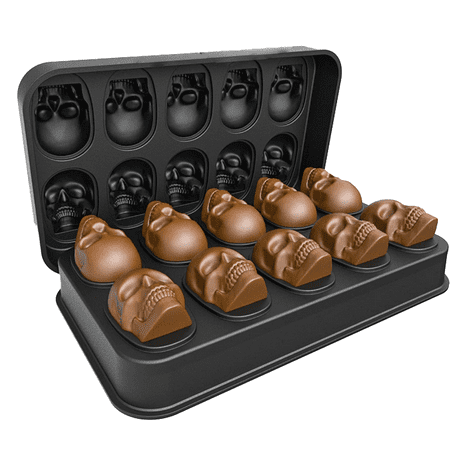 

Ice Cube Trays Silicone Ice Cube Mold Maker with Lid Skull Head Style Mold for Chilling Whiskey Cocktail Beverages Pudding Chocolate