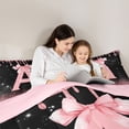thumbnail image 4 of Manfei Kawaii Bow Personalized Initial A Twin Comforter Sets 3-Piece for Girls,Gradient Glitter Print Bedding Set for Kids Teens,Pink Reversible,Ultra Soft Home Decor, 4 of 6