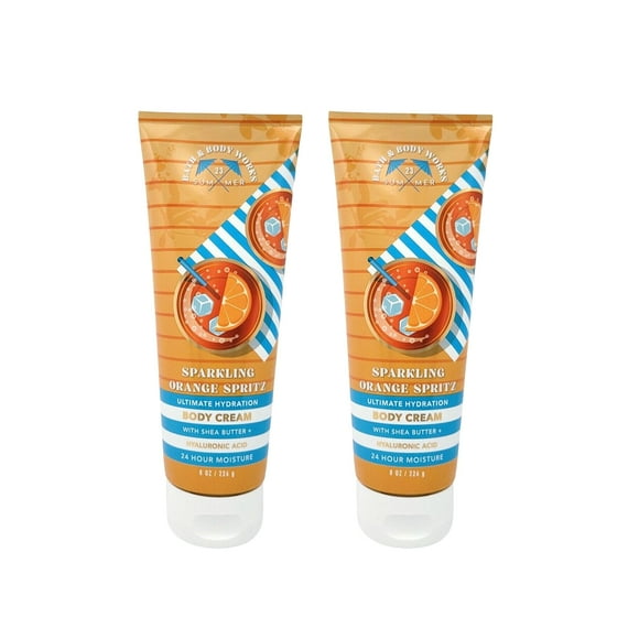 Bath & Body Works Crème Hydratante Ultime pour le Corps (Spritz Orange Scintillant) 8 Onces (Lot de 2)