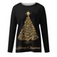 thumbnail image 4 of Camisas casuales de manga larga para mujer, suéter, túnica suelta, blusa con cuello redondo y estampado de árbol de Navidad Fridja fhghd1740, 4 of 4