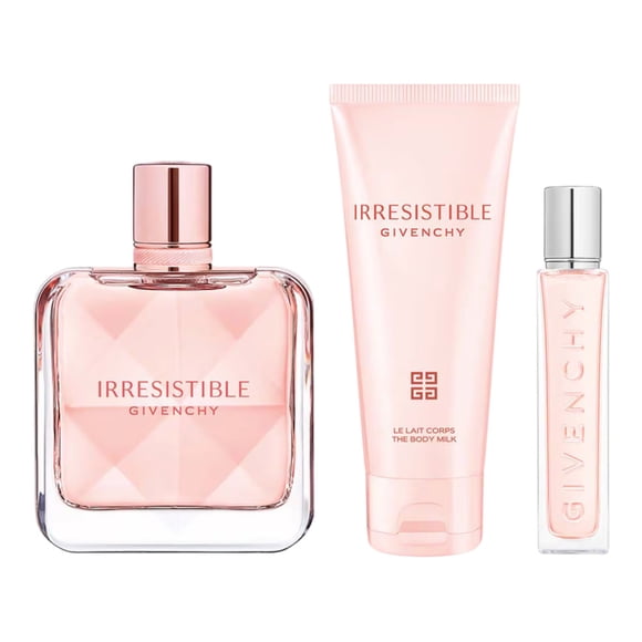 SET GIVENCHY IRRESISTIBLE 3PZS 80ML EDP SPRAY/BODY MILK 75ML/12.5ML EDP SPRAY