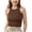 style-02 Brown, variant on JUMEYU Girl Tank Tops Athletic Girls Tank Tops Sleeveless Shirts Basic Square Neck Tees Summer Casual Top for Kids Size 11-12 (Brown,11-12 Years)