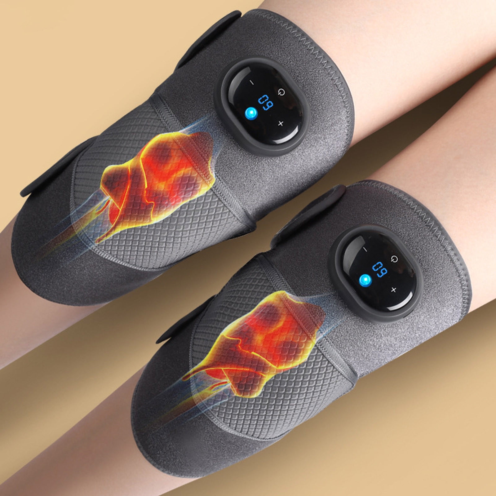 Knee Massager,Usb Knee Heating Pad,Cordless Knee Massager with Heat and Vibration for Knee Shoulder Elbow,Heated Knee Brace for Arthritis,Gifts for Men Women