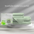 thumbnail image 3 of Purity Home Full Bed Sheet Set - 100% Cotton Percale - Cool, Crisp, Breathable & Durable 4-Piece - Sage, 3 of 14