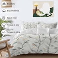 thumbnail image 3 of 3 Piece Vintage Botanical Duvet Cover Set Full Size, Microfiber Comforter/Quilt Cover with Corner Ties and 2 Pillowcases, Birds Branch Watercolor Leaf All Season Soft Bedding with Zipper Closure, 3 of 8