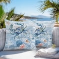 thumbnail image 5 of Waterproof Throw Pillow Covers Set of 2, 26x26 Inch Coastal Blue Crab Decorative Pillowcases Outdoor Pillow Slip Cushion Covers Set for Couch Tent Ocean Nautical Starfish Coral Wooden, 5 of 7