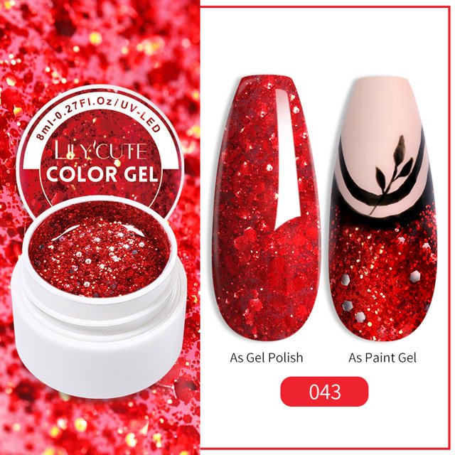 LILYCUTE 8ml Gel Esmalte De Uñas Colorido Pintura Arte Vernis Semi Permanente Brillo UV Top Coat Manicura