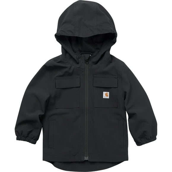 Carhartt Boys' Rugged Flex Ripstop Jacket, Caviar Black, Large (14/16)