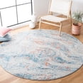 thumbnail image 2 of SAFAVIEH Tulum Venice Abstract Area Rug, 6'7" x 6'7" Round, Ivory/Dark Blue, 2 of 7