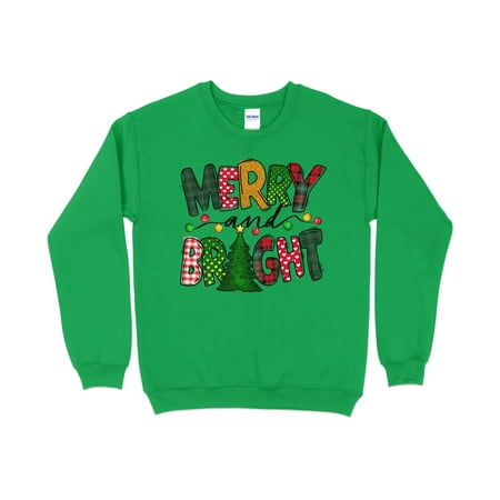 Merry and Bright Sweatshirt  Merry Christmas Shirt for Women  Christmas Crewneck