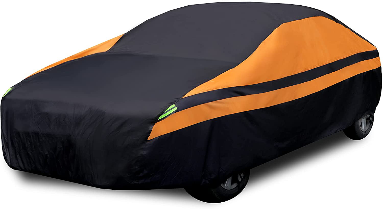RUN STAR Car Covers for Sedan Automobiles Car Cover Waterproof All Weather 6 Layers with Zipper Door UV Sun Protection Windproof Rainproof Universal Fit Sedan L Length 185 Inch 