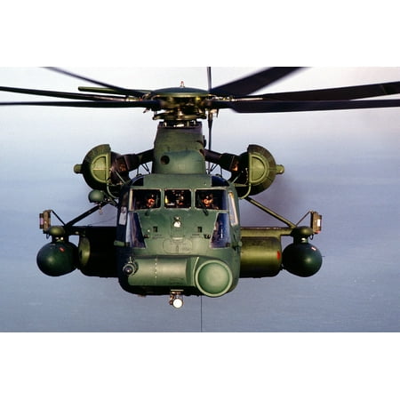 Canvas Print Heavy Lift Helicopter Frontal View Helicopter Flying Stretched Canvas 10 x