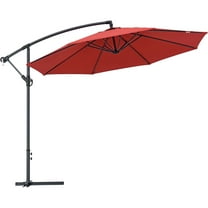 Global Industrial Cantilever Umbrella w/ Crank, Tilt & Cross Brace, Olefin Fabric, 10'W, Red