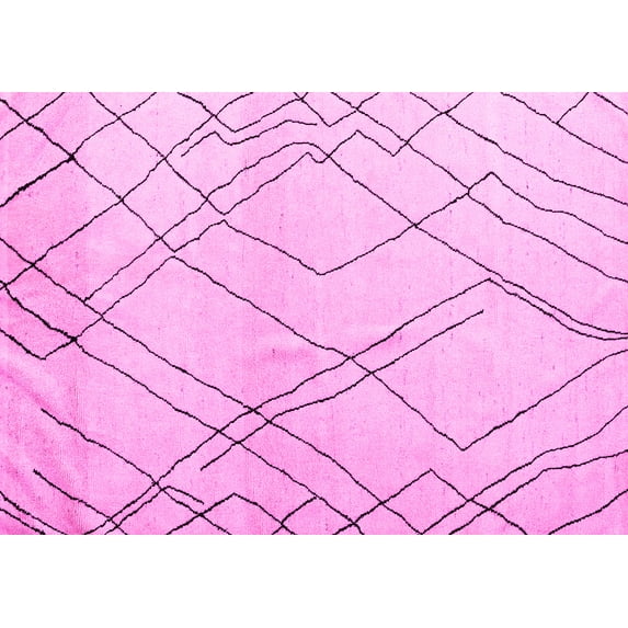 Ahgly Company Indoor Rectangle Solid Pink Modern Area Rugs, 3' x 5'