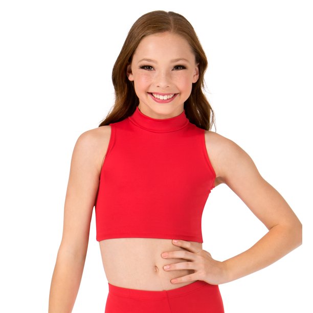 Download Body Wrappers - Girls Basic Mock Neck Tank Crop Top ...