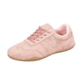 thumbnail image 3 of Domzle Women's Fashion Sneakers Casual Walking Shoes Lace Up Tennis Shoes Low Top, Comfortable, Lightweight, Slip on, Faux Suede, Non-Slip, Work Daily Pink, 3 of 8