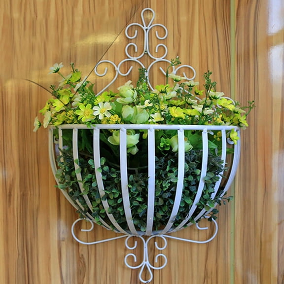 Raindrops White Wall Planter Metal Flowerpot Shelf Simple Design for Kitchens