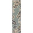 thumbnail image 1 of Trans-Ocean Imports RVIR8764803 23 in. x 7 ft. 6 in. Liora Manne Riviera Ornamental Leaf Indoor & Outdoor Rug - Cool, 1 of 1