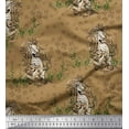 thumbnail image 1 of Soimoi polyester Crepe Fabric Clover Grass & Lion Animal Print Sewing Fabric Yard 52 Inch Wide, 1 of 1
