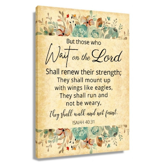 Isaiah Bible Verse Wall Art Floral Wall Art Flower Canvas Pictures Modern Poster For Living Room Unframed 12x18 in