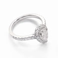 thumbnail image 2 of solitaire jewels 1.35CT Pear Moissanite Halo Engagement Ring For Women, 18K Rose Gold, 2 of 6