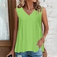 thumbnail image 2 of Diufon Casual Tank Tops for Women V Neck Sleeveless Tops Summer Solid Color Pleated T-Shirts, 2 of 7
