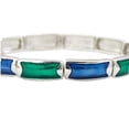 thumbnail image 4 of Estele Rhodium Plated Blue And Green Enamel Cuff Bracelet Suitable For All Occasions Special Gift For Wedding, Engagement, Anniversary, And Birthday Trending Fashion, 4 of 5