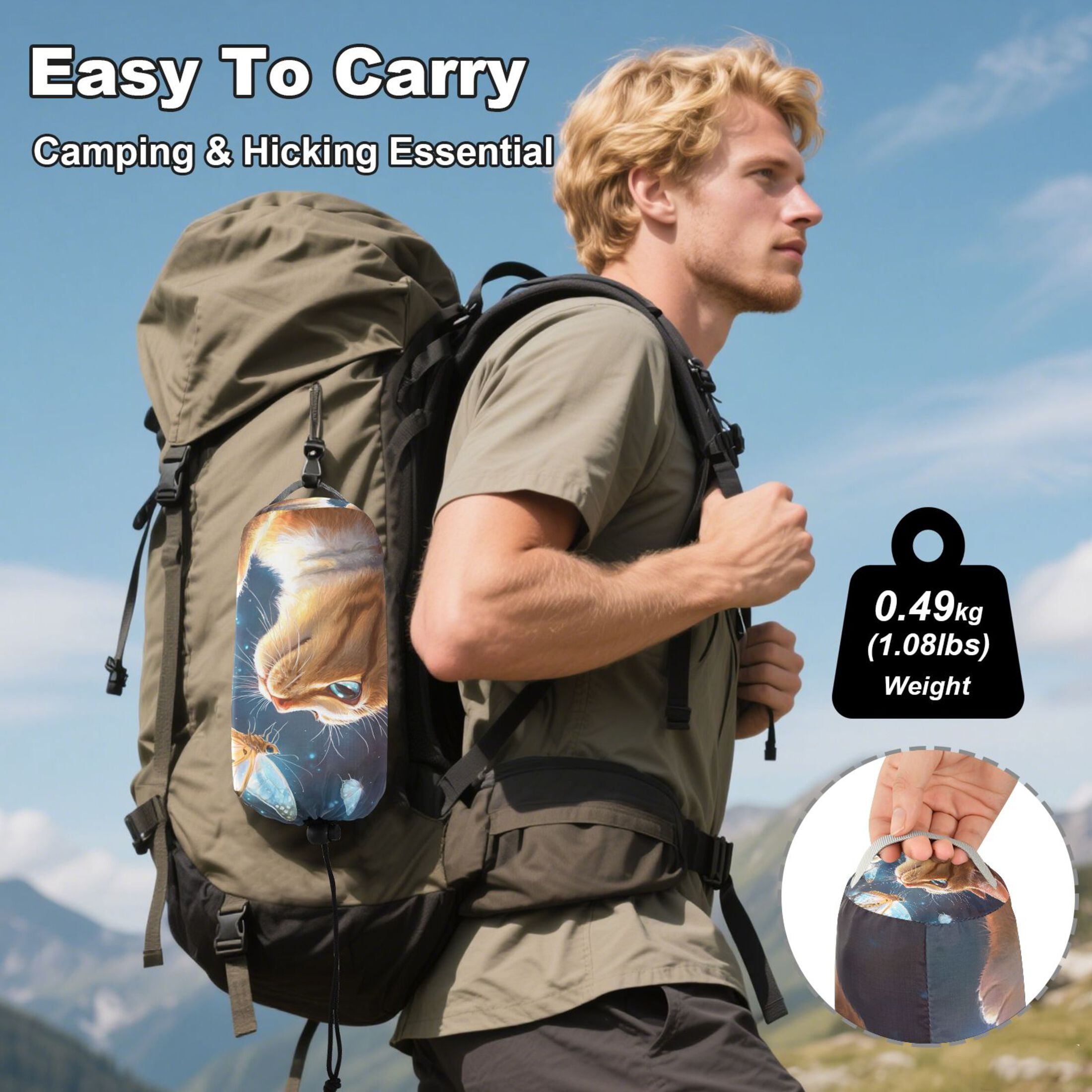 Hammock Camping Hammock Nylon Portable Hammock Travel Camping Hammock The Cat and The Butterfly