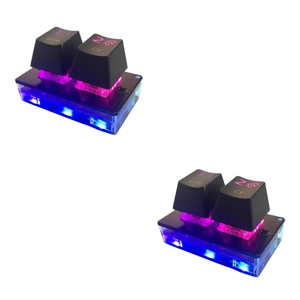 Sidaley USB C con cable Mini 2 Key Game Keypad RGB LED retroiluminado con una sola mano 2piezas Negro