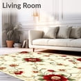 thumbnail image 2 of ODIKA 2'x3' Machine Washable Non-Slip Area Rug, Garden Delight Non Shedding Floral Patio High Traffic Rug, Ivory, 70724, 2 of 7