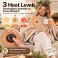 thumbnail image 4 of Heated Shawl for Women, USB Wearable Blanket with 3 Heat Settings, Zip-Front Heated Poncho Wrap with Plush Lining for Home Office Travel - Green, 4 of 7