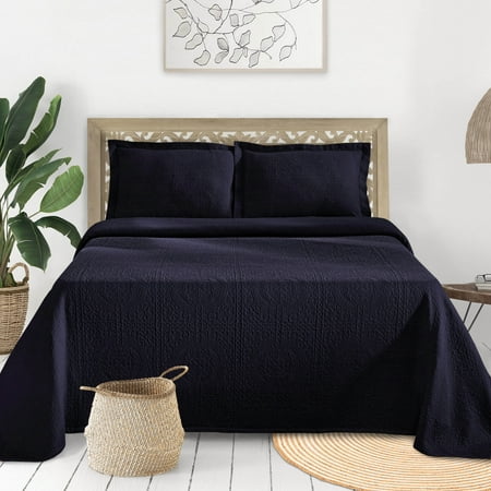 BNM Breathable Fleur De Lis Cotton Bedspread Set with Trendy Colors