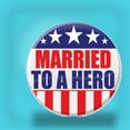 thumbnail image 4 of Beistle BT007 Patriotic"Married To A Hero" Cardstock Button, Multicolor, 4 of 7