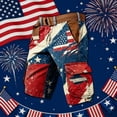 thumbnail image 4 of Krdevn Men's Independence Day American Flag Print Cargo Shorts Distressed Casual Utility Workwear Shorts, 4 of 5