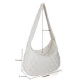 thumbnail image 5 of Bolsa De Hombro Bolso Bolso de hombro de moda para mujer, bolso de mano acolchado con patrón de rombos (blanco), 5 of 5