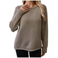 thumbnail image 2 of Ftwytp Women's Oversized Sweater Crewneck Long Sleeve Soft Fuzzy Knit Pullover Sweaters Loose Solid Color Fall Chunky Warm Pullover Sweaters, 2 of 8